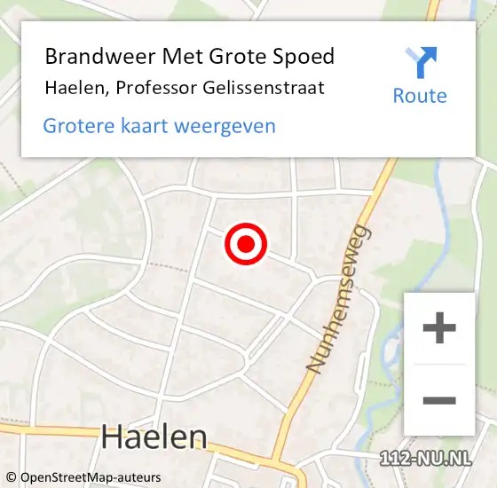 Locatie op kaart van de 112 melding: Brandweer Met Grote Spoed Naar Haelen, Professor Gelissenstraat op 21 juli 2020 14:40