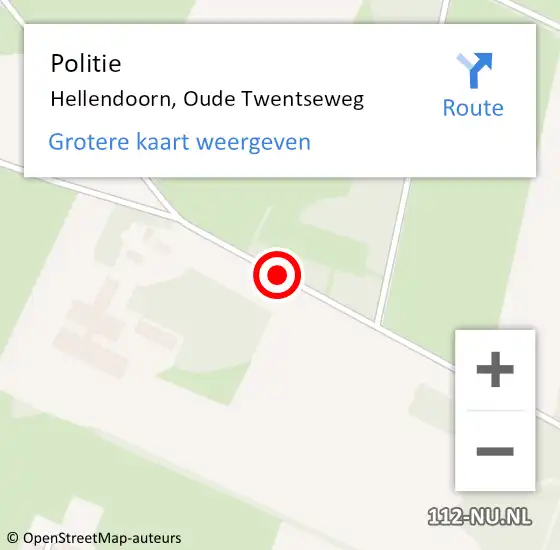 Locatie op kaart van de 112 melding: Politie Hellendoorn, Oude Twentseweg op 21 juli 2020 16:35