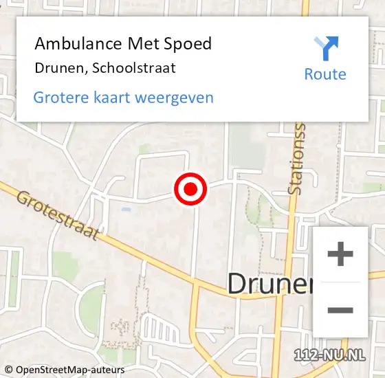 Locatie op kaart van de 112 melding: Ambulance Met Spoed Naar Drunen, Schoolstraat op 21 juli 2020 16:42
