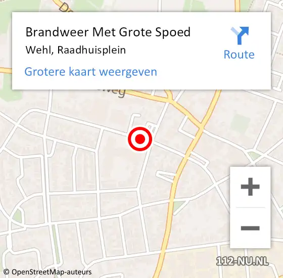 Locatie op kaart van de 112 melding: Brandweer Met Grote Spoed Naar Wehl, Raadhuisplein op 21 juli 2020 18:45