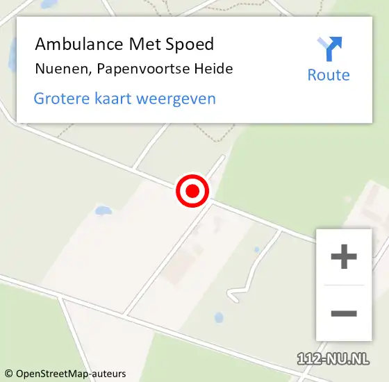 Locatie op kaart van de 112 melding: Ambulance Met Spoed Naar Nuenen, Papenvoortse Heide op 21 juli 2020 19:30