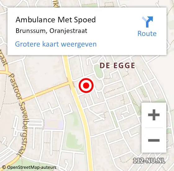 Locatie op kaart van de 112 melding: Ambulance Met Spoed Naar Brunssum, Oranjestraat op 13 mei 2014 11:28