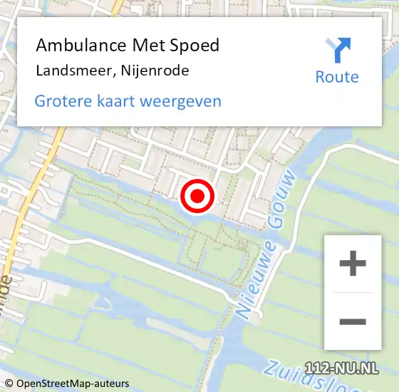 Locatie op kaart van de 112 melding: Ambulance Met Spoed Naar Landsmeer, Nijenrode op 21 juli 2020 19:37