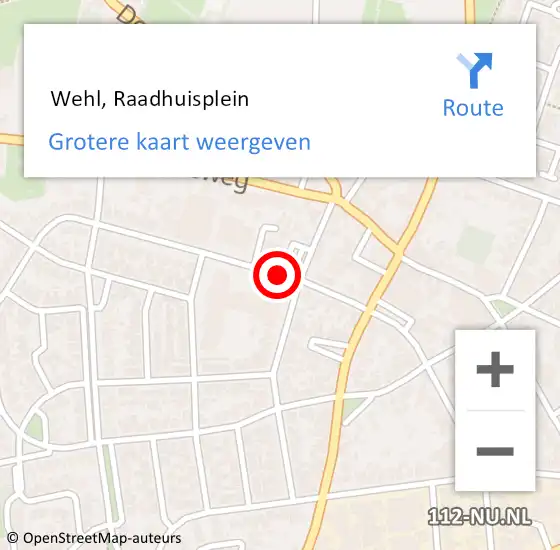 Locatie op kaart van de 112 melding:  Wehl, Raadhuisplein op 21 juli 2020 19:39