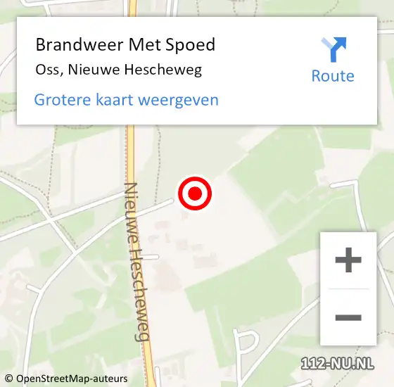 Locatie op kaart van de 112 melding: Brandweer Met Spoed Naar Oss, Nieuwe Hescheweg op 21 juli 2020 22:18