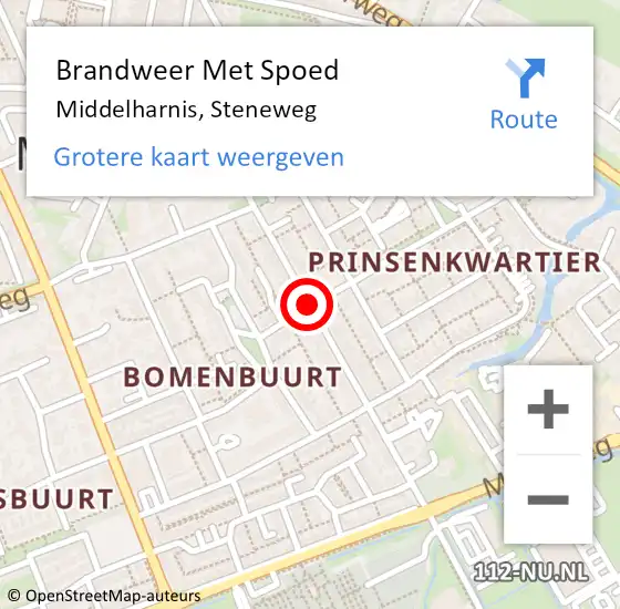 Locatie op kaart van de 112 melding: Brandweer Met Spoed Naar Middelharnis, Steneweg op 21 juli 2020 22:33