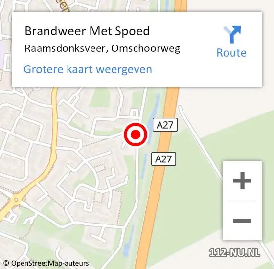 Locatie op kaart van de 112 melding: Brandweer Met Spoed Naar Raamsdonksveer, Omschoorweg op 22 juli 2020 06:38