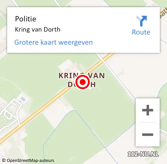 Locatie op kaart van de 112 melding: Politie Kring van Dorth op 22 juli 2020 07:49