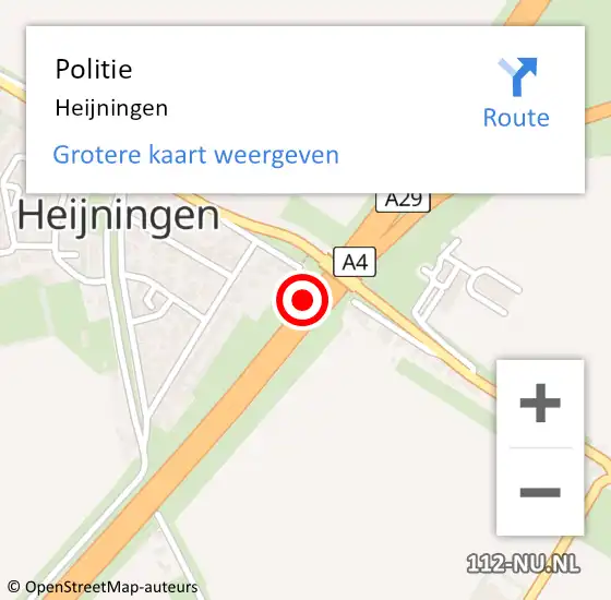 Locatie op kaart van de 112 melding: Politie Heijningen op 22 juli 2020 10:21