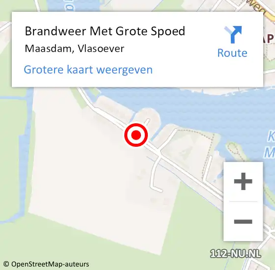 Locatie op kaart van de 112 melding: Brandweer Met Grote Spoed Naar Maasdam, Vlasoever op 22 juli 2020 10:31