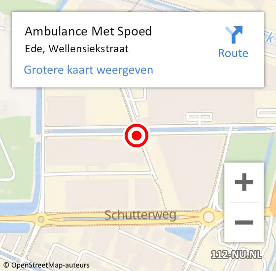 Locatie op kaart van de 112 melding: Ambulance Met Spoed Naar Ede, Wellensiekstraat op 22 juli 2020 11:07