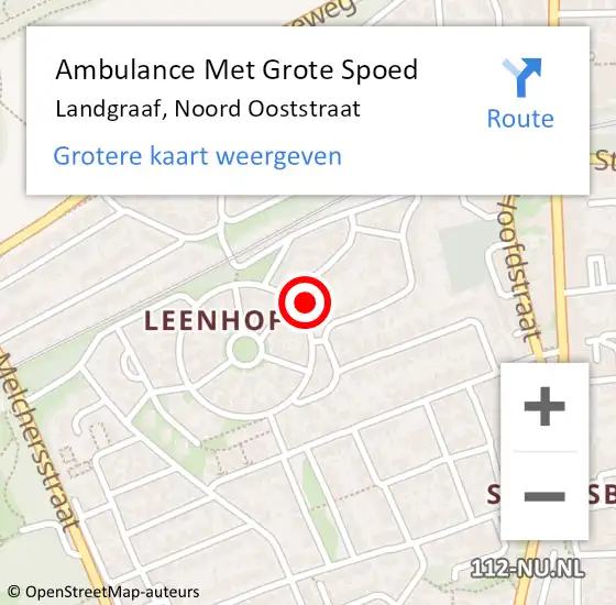 Locatie op kaart van de 112 melding: Ambulance Met Grote Spoed Naar Landgraaf, Noord Ooststraat op 13 mei 2014 12:21