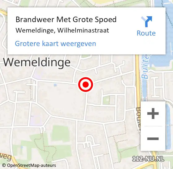 Locatie op kaart van de 112 melding: Brandweer Met Grote Spoed Naar Wemeldinge, Wilhelminastraat op 22 juli 2020 12:05