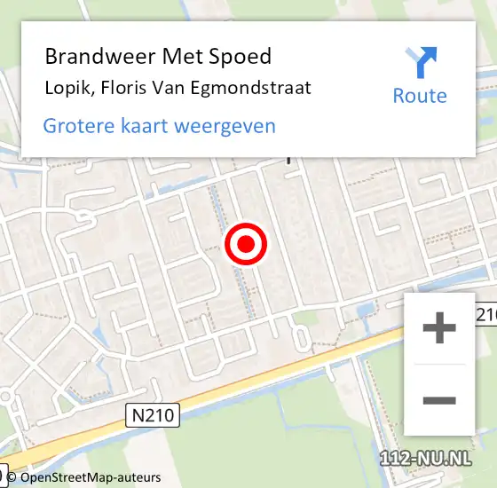 Locatie op kaart van de 112 melding: Brandweer Met Spoed Naar Lopik, Floris Van Egmondstraat op 22 juli 2020 12:36