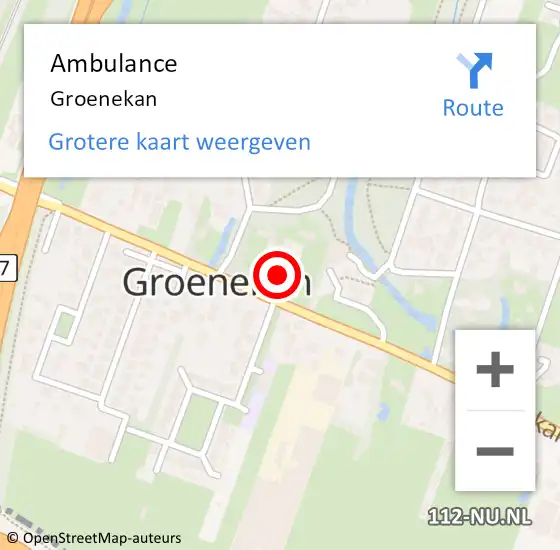 Locatie op kaart van de 112 melding: Ambulance Groenekan op 22 juli 2020 12:37