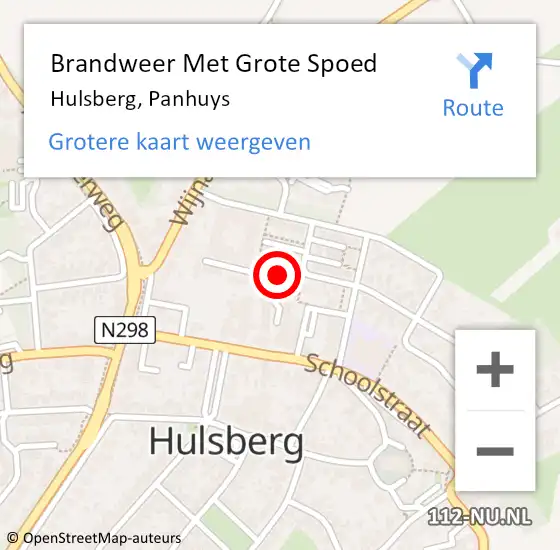 Locatie op kaart van de 112 melding: Brandweer Met Grote Spoed Naar Hulsberg, Panhuys op 22 juli 2020 13:05