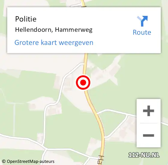 Locatie op kaart van de 112 melding: Politie Hellendoorn, Hammerweg op 22 juli 2020 13:21