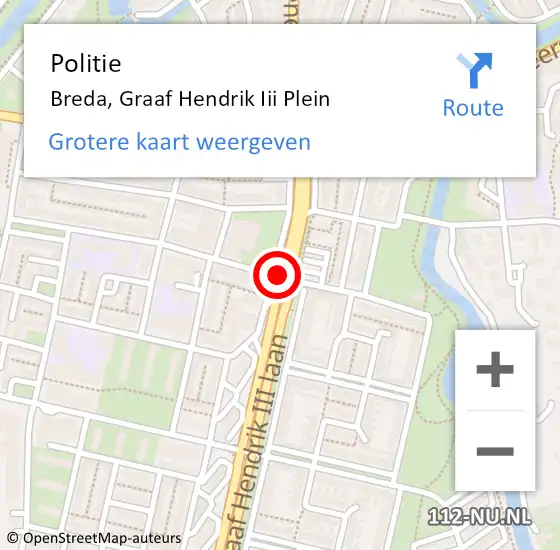 Locatie op kaart van de 112 melding: Politie Breda, Graaf Hendrik Iii Plein op 22 juli 2020 15:15