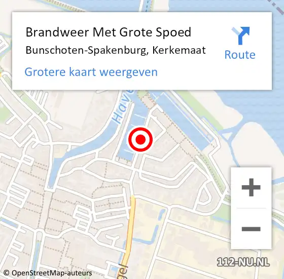 Locatie op kaart van de 112 melding: Brandweer Met Grote Spoed Naar Bunschoten-Spakenburg, Kerkemaat op 22 juli 2020 15:52