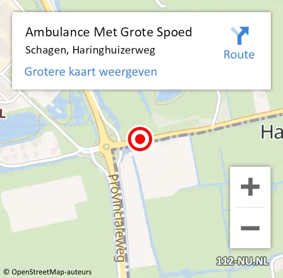 Locatie op kaart van de 112 melding: Ambulance Met Grote Spoed Naar Schagen, Haringhuizerweg op 22 juli 2020 16:03