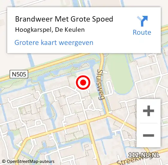 Locatie op kaart van de 112 melding: Brandweer Met Grote Spoed Naar Hoogkarspel, De Keulen op 22 juli 2020 16:58