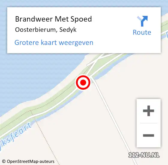 Locatie op kaart van de 112 melding: Brandweer Met Spoed Naar Oosterbierum, Sedyk op 22 juli 2020 18:12