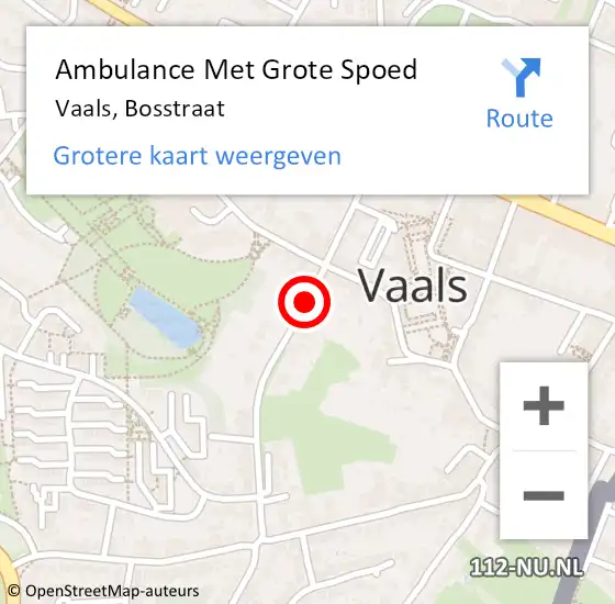 Locatie op kaart van de 112 melding: Ambulance Met Grote Spoed Naar Vaals, Bosstraat op 22 juli 2020 19:02