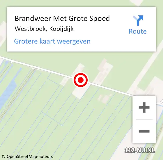 Locatie op kaart van de 112 melding: Brandweer Met Grote Spoed Naar Westbroek, Kooijdijk op 22 juli 2020 19:31