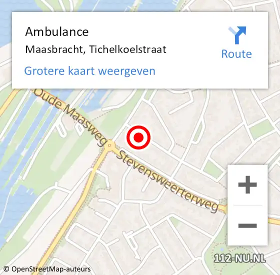 Locatie op kaart van de 112 melding: Ambulance Maasbracht, Tichelkoelstraat op 13 mei 2014 13:37