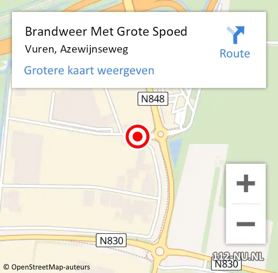 Locatie op kaart van de 112 melding: Brandweer Met Grote Spoed Naar Vuren, Azewijnseweg op 23 juli 2020 08:56