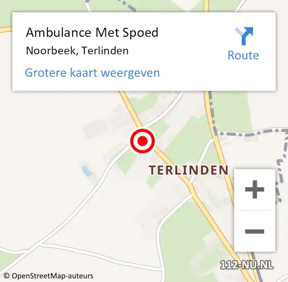 Locatie op kaart van de 112 melding: Ambulance Met Spoed Naar Noorbeek, Terlinden op 13 mei 2014 13:57