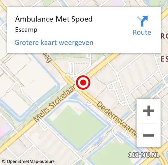 Locatie op kaart van de 112 melding: Ambulance Met Spoed Naar Escamp op 23 juli 2020 09:48