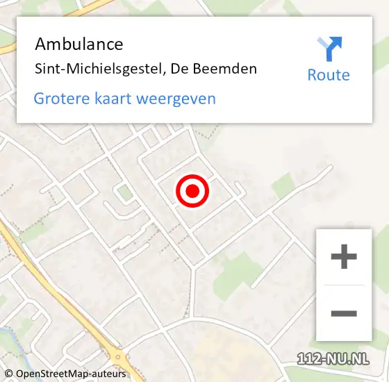 Locatie op kaart van de 112 melding: Ambulance Sint-Michielsgestel, De Beemden op 23 juli 2020 09:55
