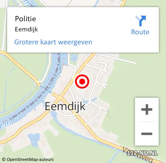 Locatie op kaart van de 112 melding: Politie Eemdijk op 23 juli 2020 12:33