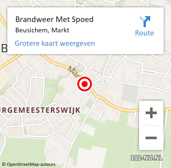 Locatie op kaart van de 112 melding: Brandweer Met Spoed Naar Beusichem, Markt op 23 juli 2020 13:48