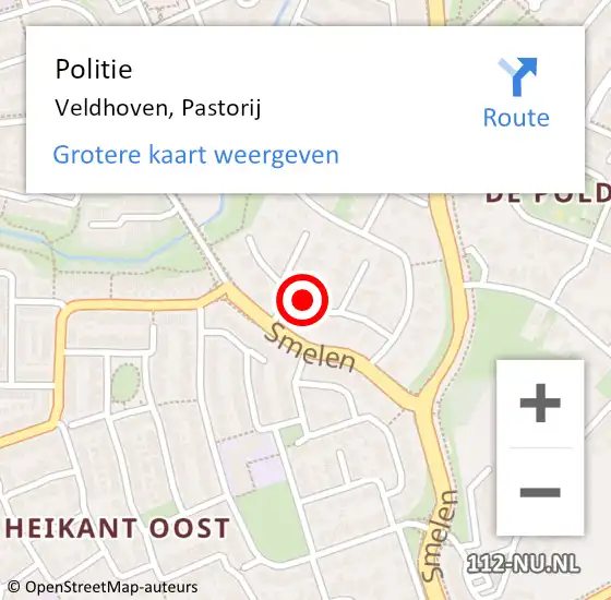 Locatie op kaart van de 112 melding: Politie Veldhoven, Pastorij op 23 juli 2020 15:22