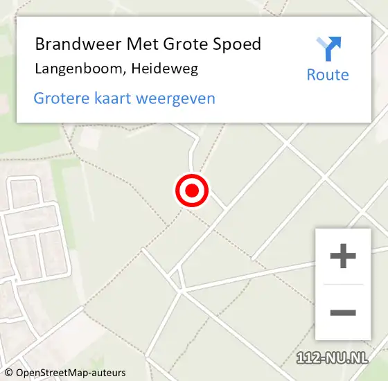 Locatie op kaart van de 112 melding: Brandweer Met Grote Spoed Naar Langenboom, Heideweg op 23 juli 2020 16:41