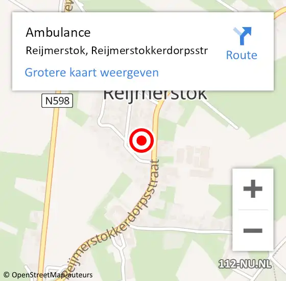 Locatie op kaart van de 112 melding: Ambulance Reijmerstok, Reijmerstokkerdorpsstr op 13 mei 2014 14:57