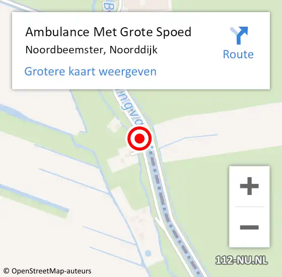 Locatie op kaart van de 112 melding: Ambulance Met Grote Spoed Naar Noordbeemster, Noorddijk op 23 juli 2020 17:21