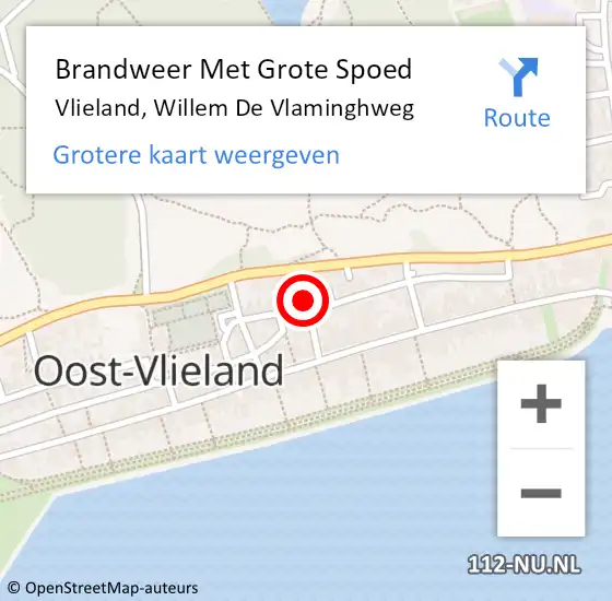 Locatie op kaart van de 112 melding: Brandweer Met Grote Spoed Naar Vlieland, Willem De Vlaminghweg op 23 juli 2020 18:09