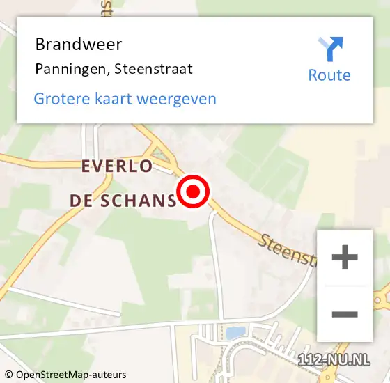 Locatie op kaart van de 112 melding: Brandweer Panningen, Steenstraat op 23 juli 2020 18:37