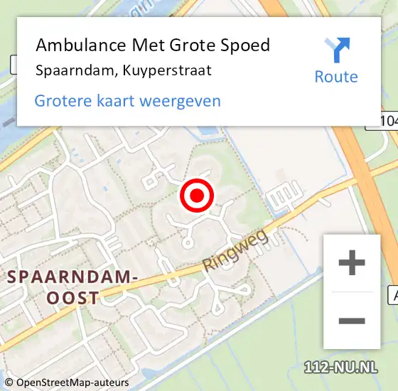 Locatie op kaart van de 112 melding: Ambulance Met Grote Spoed Naar Spaarndam, Kuyperstraat op 23 juli 2020 19:35