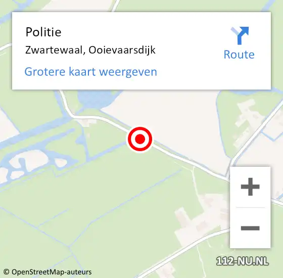 Locatie op kaart van de 112 melding: Politie Zwartewaal, Ooievaarsdijk op 23 juli 2020 20:51