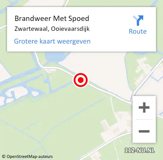 Locatie op kaart van de 112 melding: Brandweer Met Spoed Naar Zwartewaal, Ooievaarsdijk op 23 juli 2020 20:51