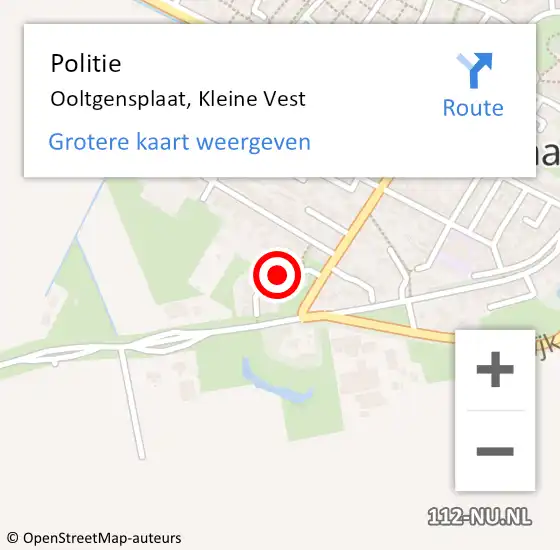 Locatie op kaart van de 112 melding: Politie Ooltgensplaat, Kleine Vest op 23 juli 2020 22:42