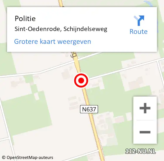 Locatie op kaart van de 112 melding: Politie Sint-Oedenrode, Schijndelseweg op 24 juli 2020 01:43