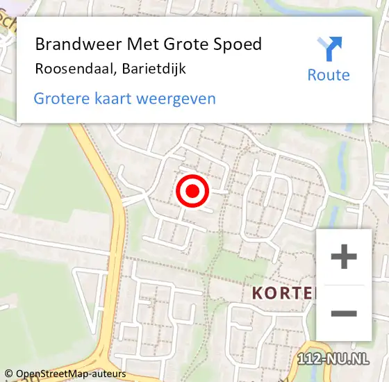 Locatie op kaart van de 112 melding: Brandweer Met Grote Spoed Naar Roosendaal, Barietdijk op 24 juli 2020 03:06