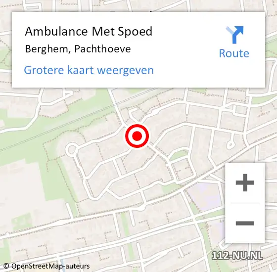 Locatie op kaart van de 112 melding: Ambulance Met Spoed Naar Berghem, Pachthoeve op 24 juli 2020 05:35