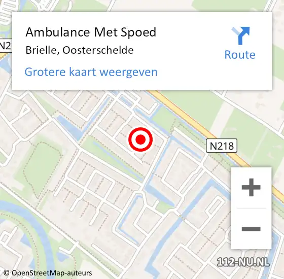 Locatie op kaart van de 112 melding: Ambulance Met Spoed Naar Brielle, Oosterschelde op 24 juli 2020 05:36