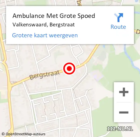 Locatie op kaart van de 112 melding: Ambulance Met Grote Spoed Naar Valkenswaard, Bergstraat op 24 juli 2020 08:13